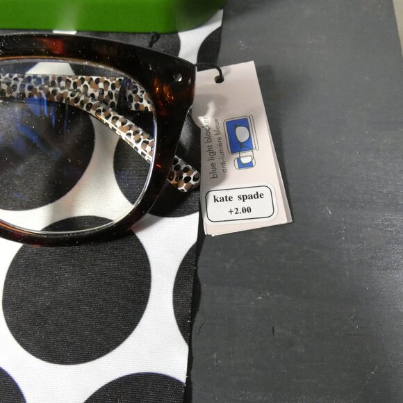 Kate Spade New York Women's Odessa Blue Light Oval Reading Glasses, Dark +2 - Picture 7 of 9